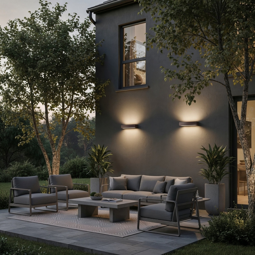 Ideal Lux - Outdoor-Wandleuchte ANDROMEDA 2xE27/60W/230V IP55 grau