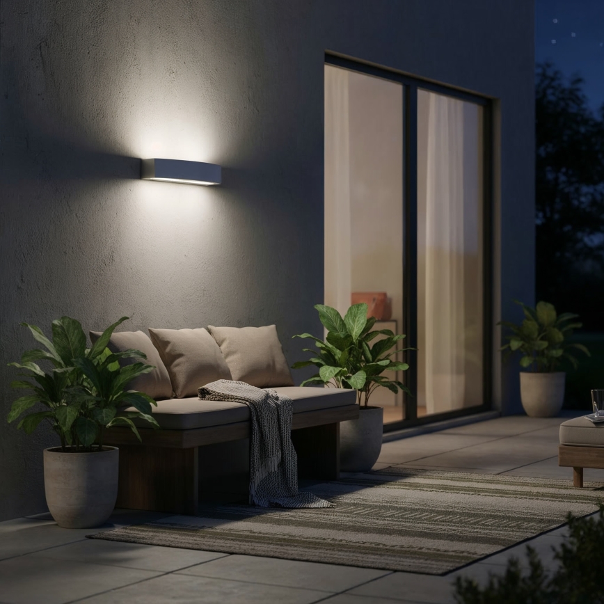 Ideal Lux - Outdoor-Wandleuchte ANDROMEDA 2xE27/60W/230V IP55 grau