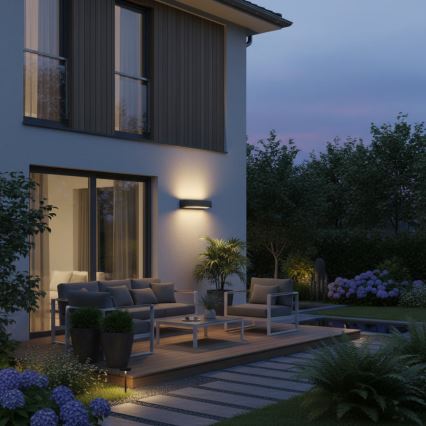 Ideal Lux - Outdoor-Wandleuchte ANDROMEDA 2xE27/60W/230V IP55 schwarz