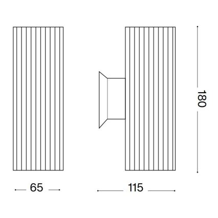 Ideal Lux - Outdoor-Wandleuchte BASE 2xGU10/28W/230V IP44 schwarz