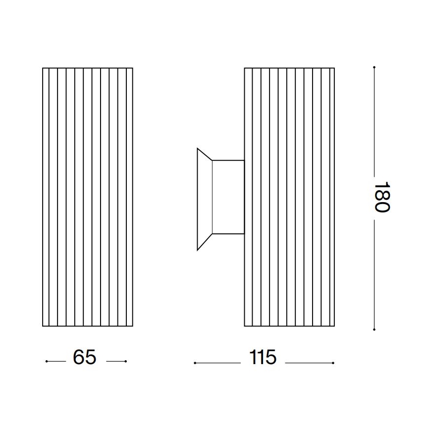 Ideal Lux - Outdoor-Wandleuchte BASE 2xGU10/28W/230V IP44 schwarz