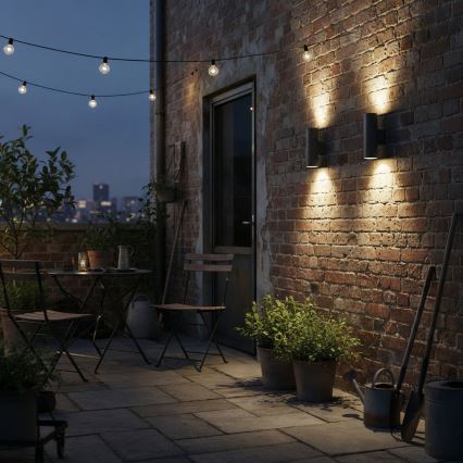 Ideal Lux - Outdoor-Wandleuchte GUN 2xGU10/35W/230V IP44 anthrazit