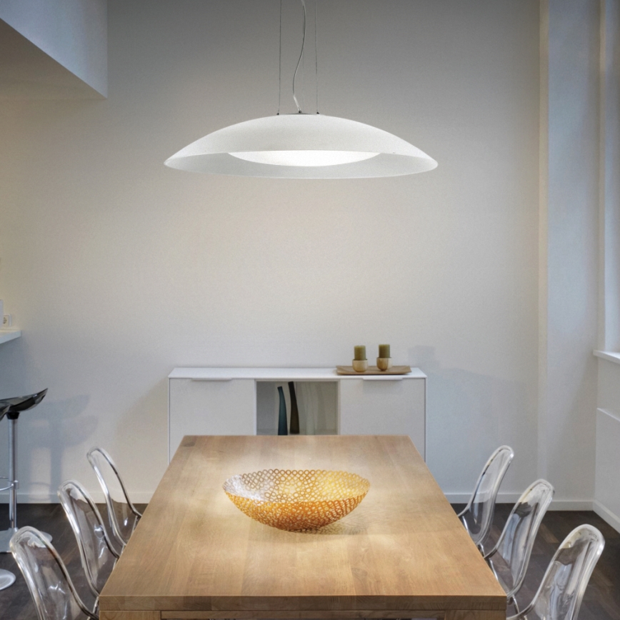 Ideal Lux - Pendelleuchte an Kabel, 3xE27/60W/230V, Ø 64 cm, weiß