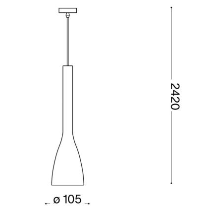 Ideal Lux - Pendelleuchte an Kabel FLUT 1xE14/40W/230V Ø 10,5 cm schwarz
