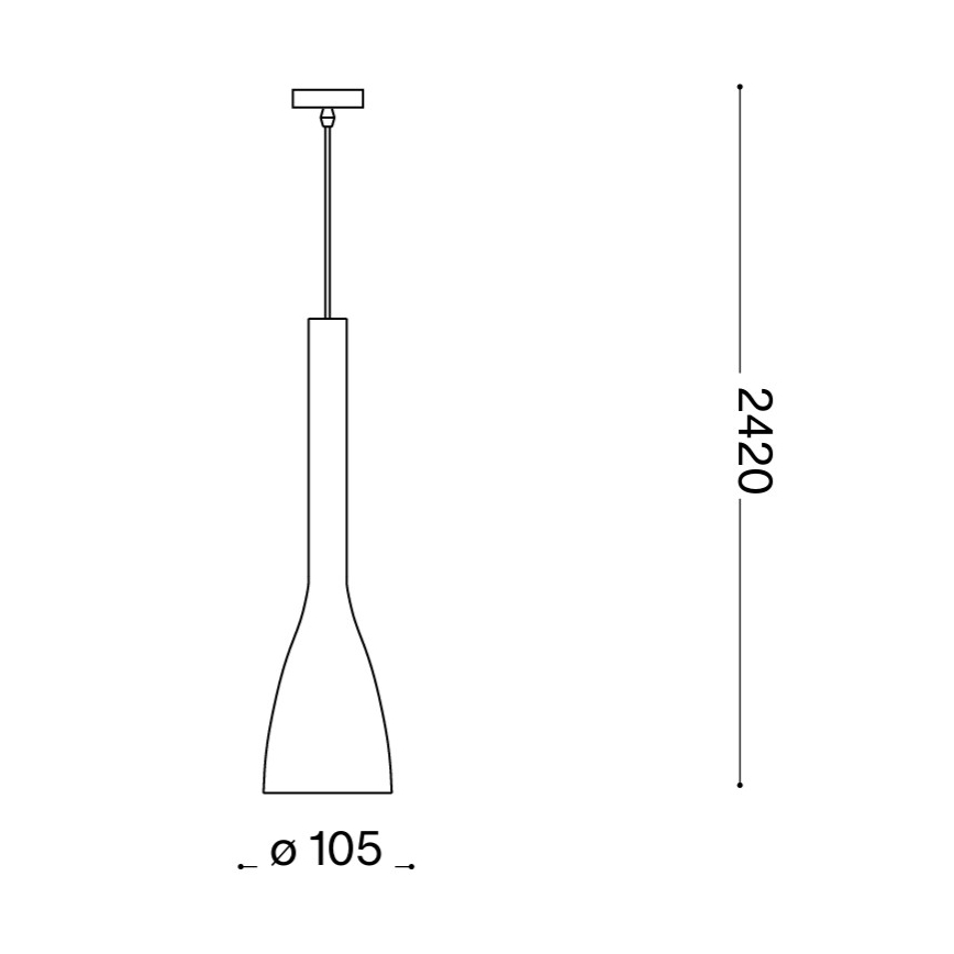 Ideal Lux - Pendelleuchte an Kabel FLUT 1xE14/40W/230V Ø 10,5 cm weiß