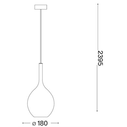 Ideal Lux - Pendelleuchte an Kabel KALIQUE 1xE27/42W/230V Ø 18 cm rauchfarben, kupferfarben