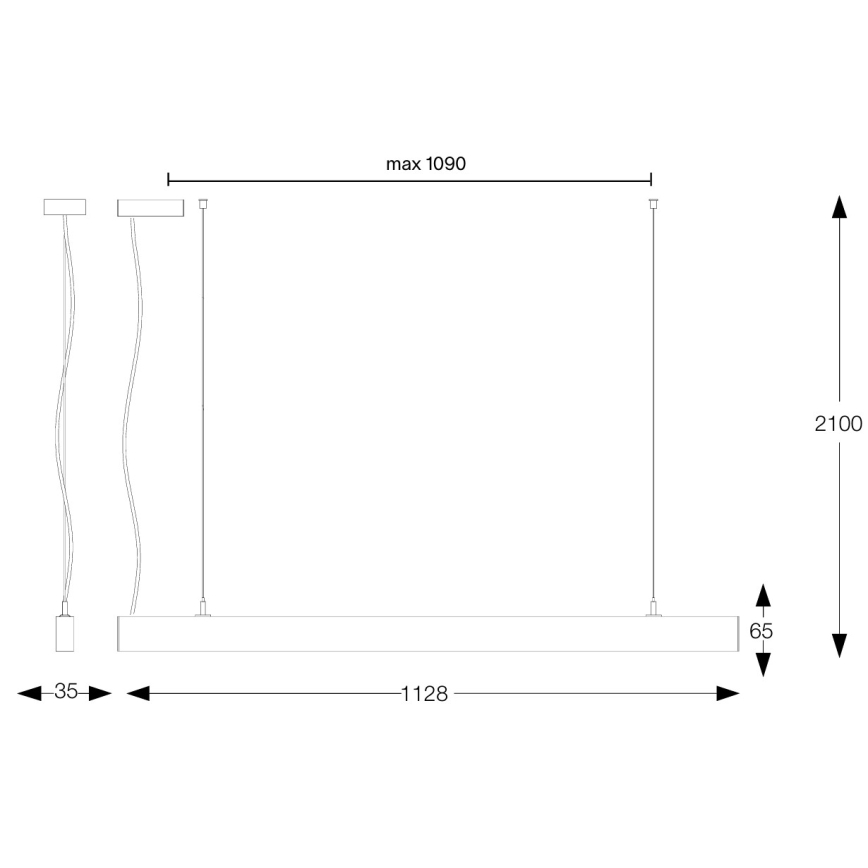 Ideal Lux - Pendelleuchte an Kabel OFFICE LED/30W/230V 4000K CRI 90 weiß