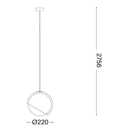 Ideal Lux - Pendelleuchte BLOOM mit Kabel 1xE27/42W/230V Ø 22 cm schwarz