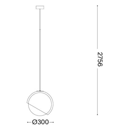 Ideal Lux - Pendelleuchte BLOOM mit Kabel, 1xE27/42W/230V, Ø 30 cm, schwarz