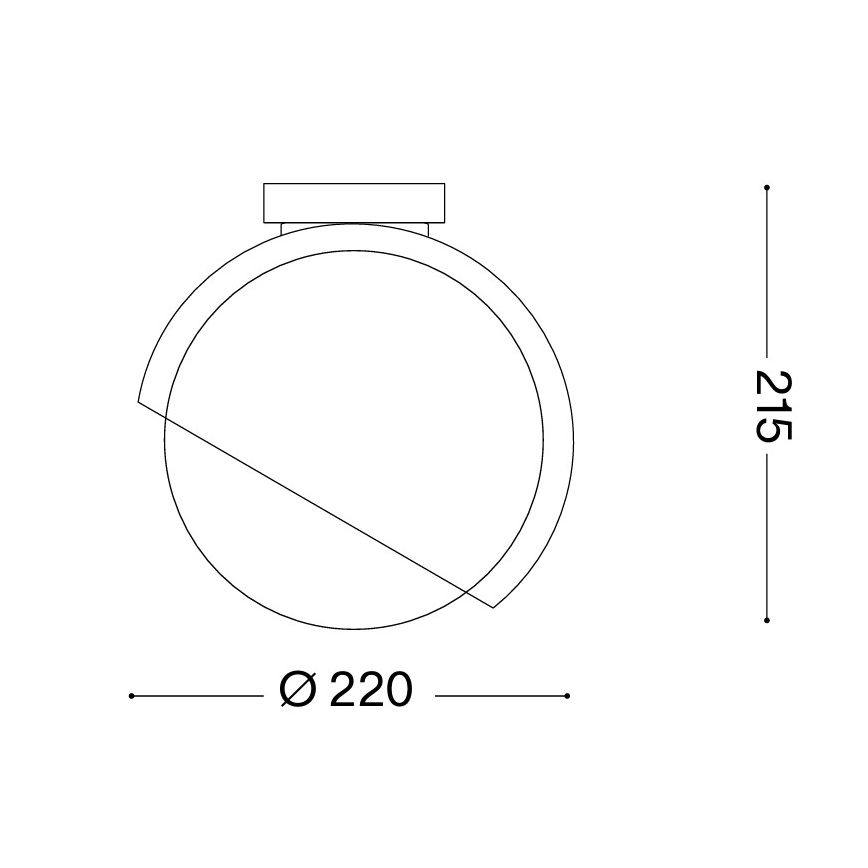 Ideal Lux - Plafoniera BLOOM 1xE27/42W/230V, diam. 22 cm, oro/beige fumé