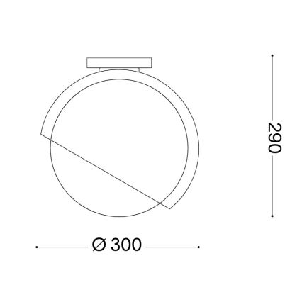 Ideal Lux - Plafoniera BLOOM 1xE27/42W/230V Ø 30 cm nera