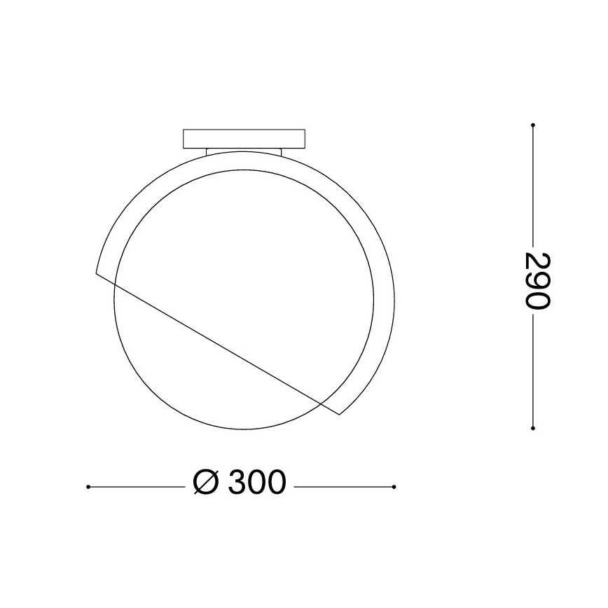 Ideal Lux - Plafoniera BLOOM 1xE27/42W/230V Ø 30 cm nera