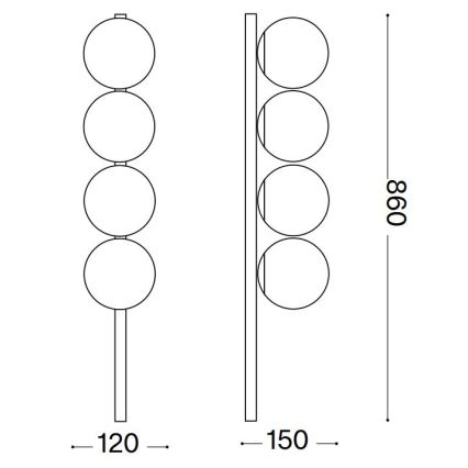 Ideal Lux - Plafoniera LED BINOMIO 4xG9/3W/230V nero