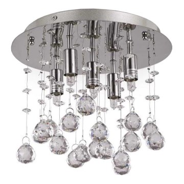 Ideal Lux - Plafoniera LED di cristallo MOONLIGHT 5xG9/3W/230V diametro 26 cm cromo lucido