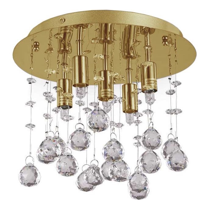 Ideal Lux - Plafoniera LED di cristallo MOONLIGHT 5xG9/3W/230V diametro 26 cm oro