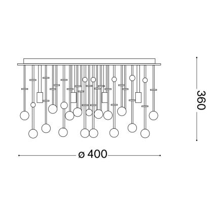 Ideal Lux - Plafoniera LED di cristallo MOONLIGHT 8xG9/3W/230V diametro 40 cm oro