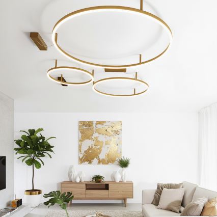 Ideal Lux - Plafoniera LED ORACLE SLIM LED/29W/230V 4000K CRI 90 Ø 50 cm dorata