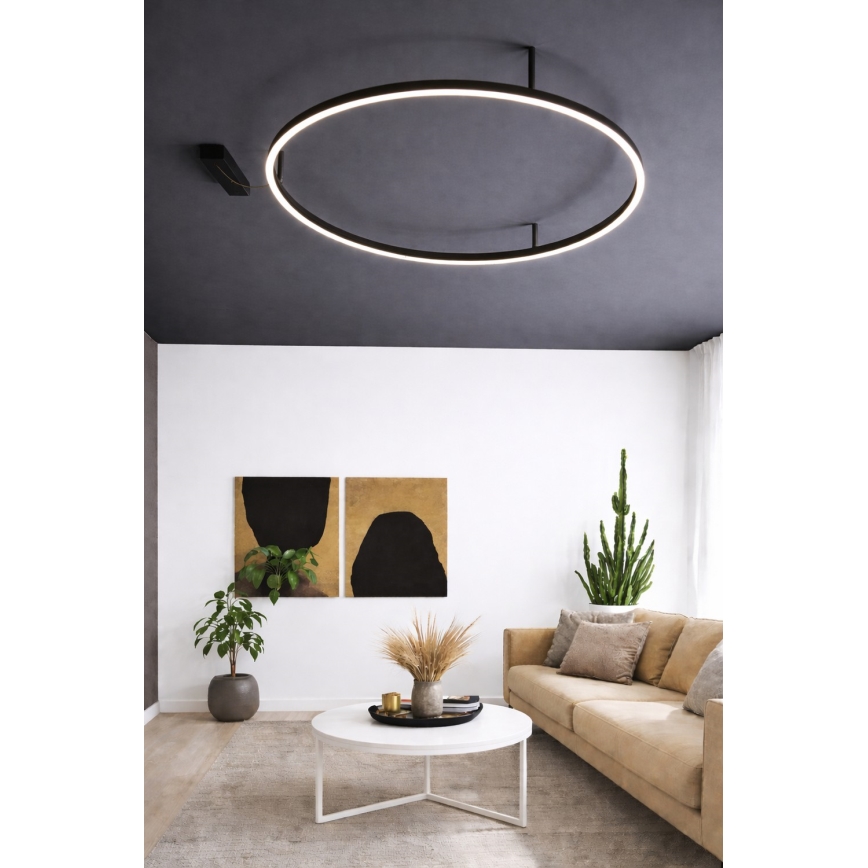 Ideal Lux - Plafoniera LED ORACLE SLIM LED/37W/230V 3000K CRI 90 Ø 70 cm nero