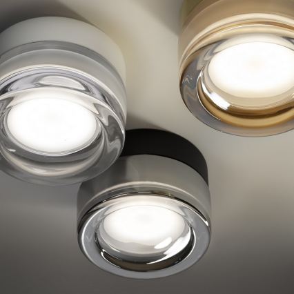 Ideal Lux - Plafoniera LED per bagno LOLLY 1xGX53/9W/230V Ø 10,5 cm IP44 dorata/beige fumé