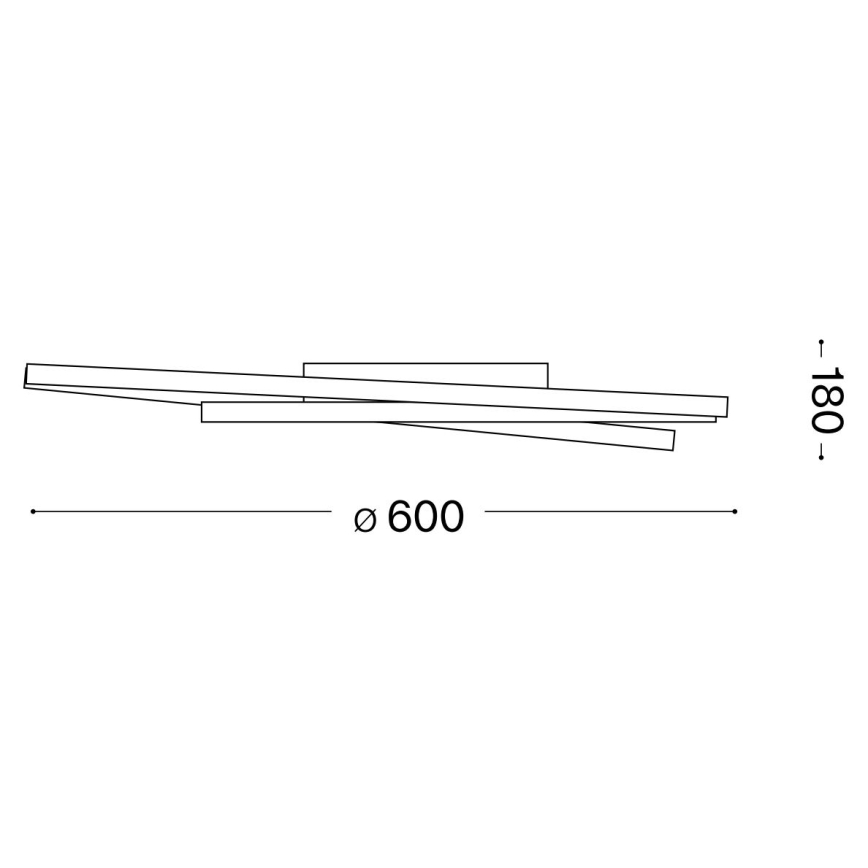 Ideal Lux - Plafonnier à intensité variable OZ LED/48W/230V d. 60 cm CRI 90 noir