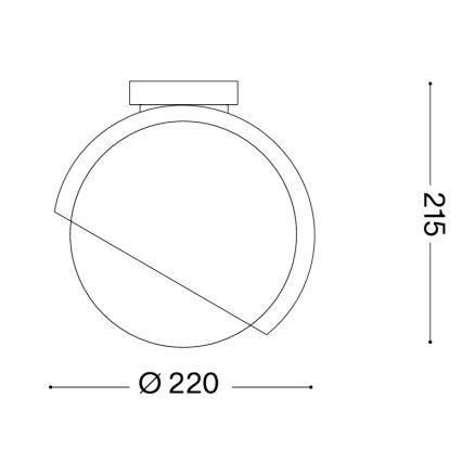 Ideal Lux - Plafonnier BLOOM 1xE27/42W/230V Ø 22 cm doré/beige fumé