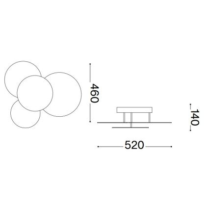 Ideal Lux - Plafonnier CLOUD LED/33W/230V CRI 90 blanc