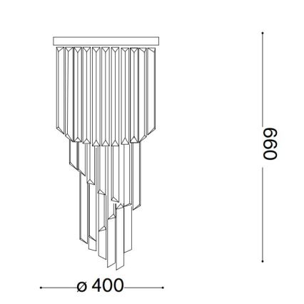 Ideal Lux - Plafonnier en cristal CARLTON 8xE14/40W/230V d. 40 cm chrome brillant