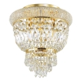 Ideal Lux - Plafonnier en cristal DUBAI 3xE14/28W/230V d. 32 cm doré