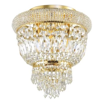 Ideal Lux - Plafonnier en cristal DUBAI 3xE14/28W/230V d. 32 cm doré