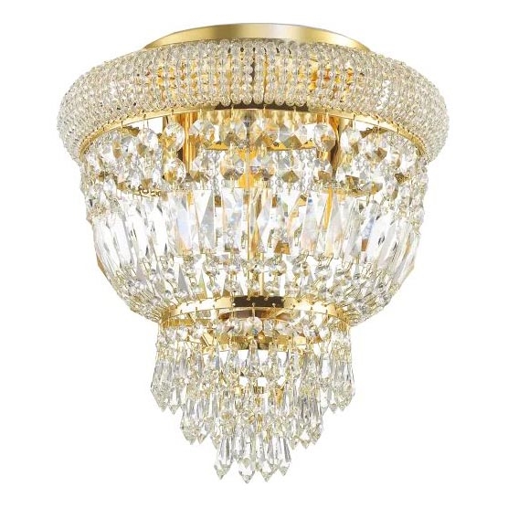Ideal Lux - Plafonnier en cristal DUBAI 3xE14/28W/230V d. 32 cm doré