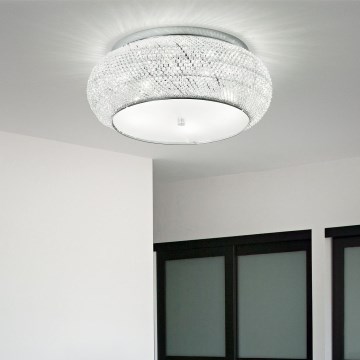 Ideal Lux - Plafonnier en cristal PASHA 6xE14/40W/230V d. 40 cm chrome brillant