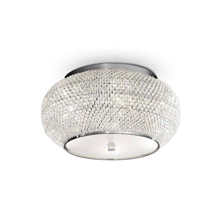 Ideal Lux - Plafonnier en cristal PASHA 6xE14/40W/230V d. 40 cm chrome brillant
