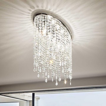 Ideal Lux - Plafonnier en cristal RAIN 3xE14/40W/230V chrome brillant