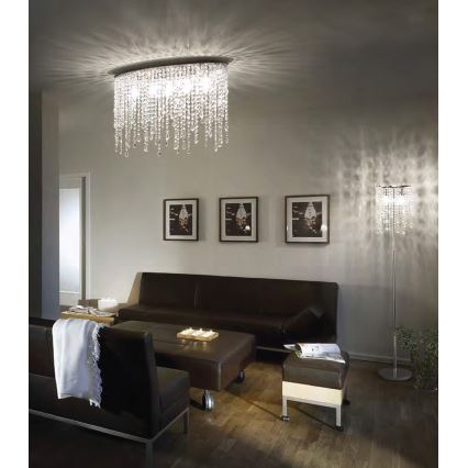 Ideal Lux - Plafonnier en cristal RAIN 3xE14/40W/230V chrome brillant