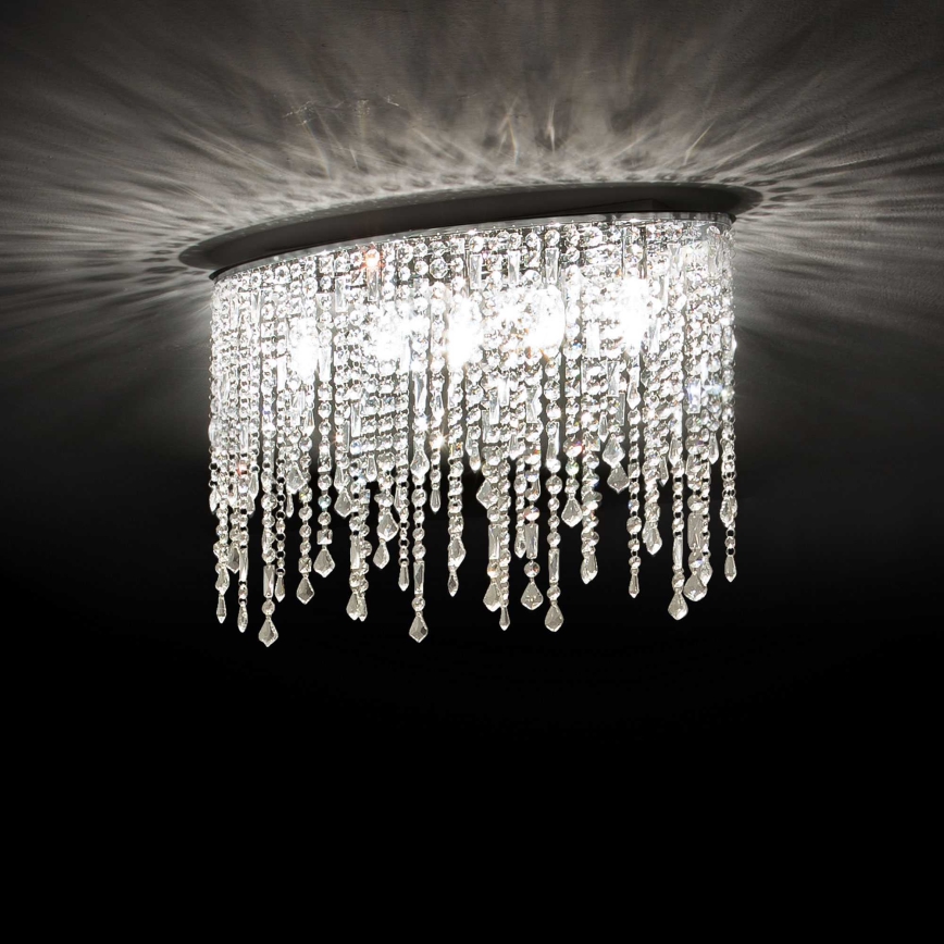 Ideal Lux - Plafonnier en cristal RAIN 3xE14/40W/230V chrome brillant