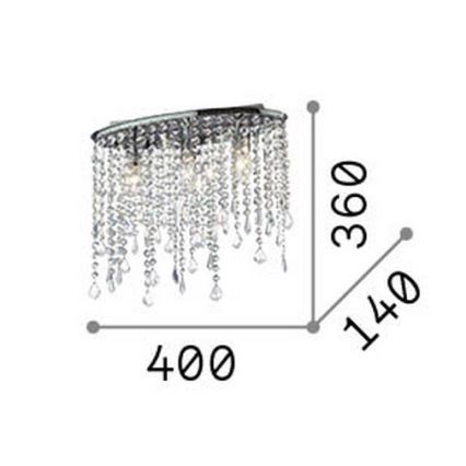 Ideal Lux - Plafonnier en cristal RAIN 3xE14/40W/230V chrome brillant