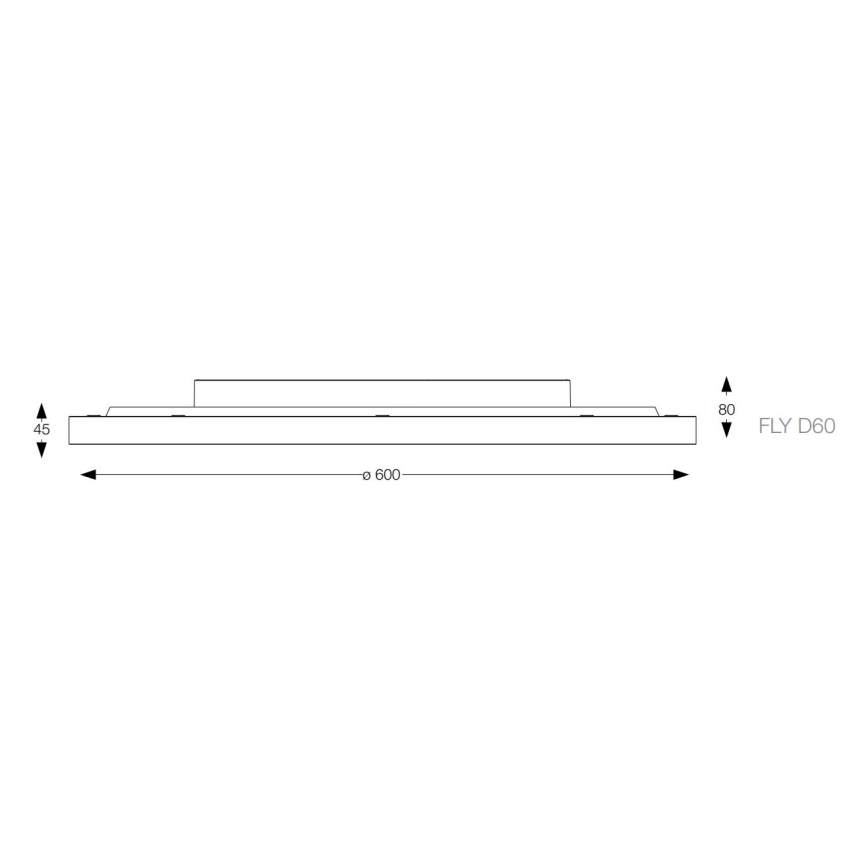 Ideal Lux - Plafonnier FLY LED/53W/230V 2700K d. 60 cm CRI 90 IP40 noir