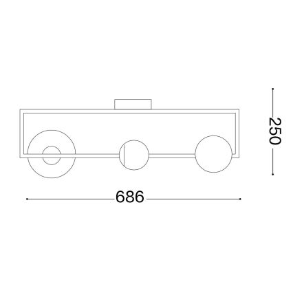 Ideal Lux - Plafonnier LED ANGOLO 3xG9/3W/230V laiton
