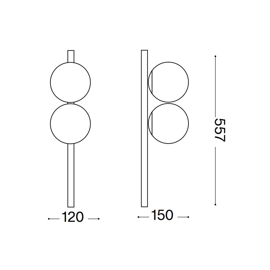 Ideal Lux - Plafonnier LED BINOMIO 2xG9/3W/230V doré