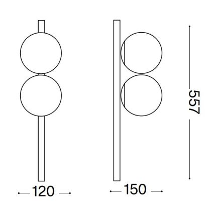 Ideal Lux - Plafonnier LED BINOMIO 2xG9/3W/230V noir
