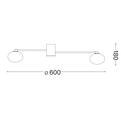 Ideal Lux - Plafonnier LED HERMES 3xG9/3W/230V d. 60 cm doré