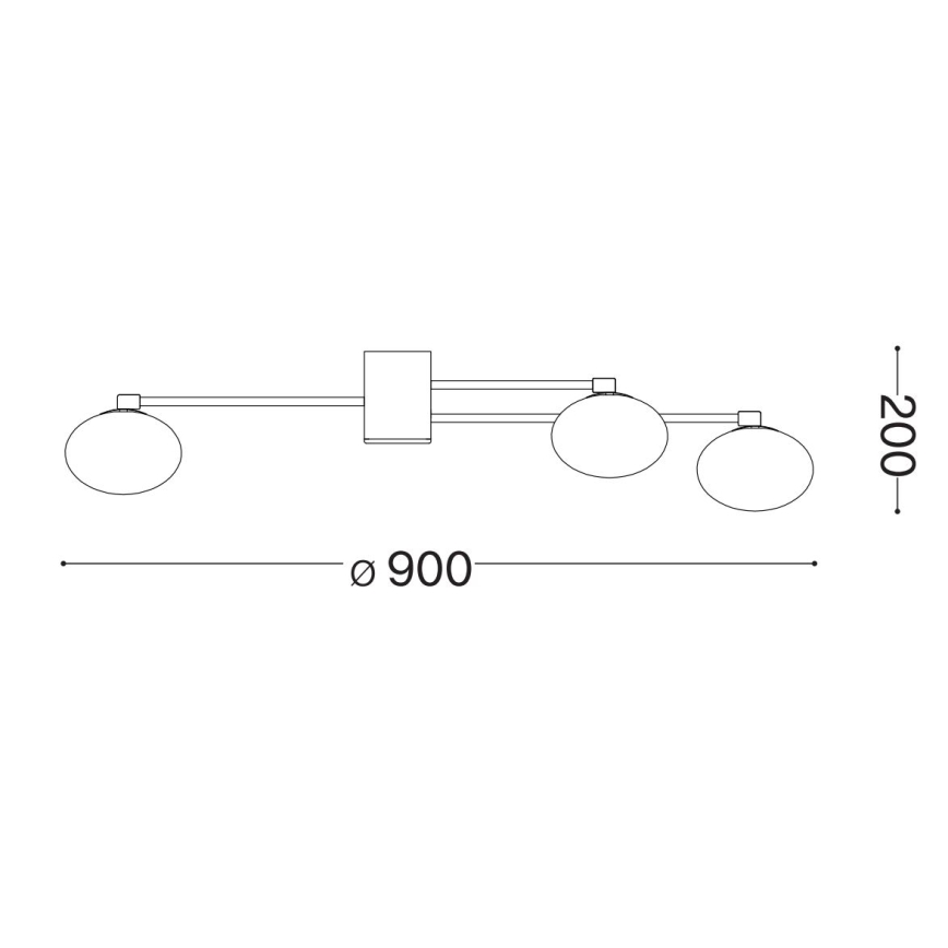 Ideal Lux - Plafonnier LED HERMES 5xG9/3W/230V d. 90 cm blanc