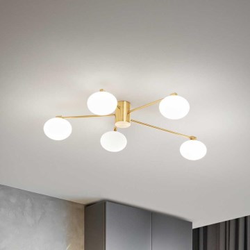 Ideal Lux - Plafonnier LED HERMES 5xG9/3W/230V d. 90 cm doré