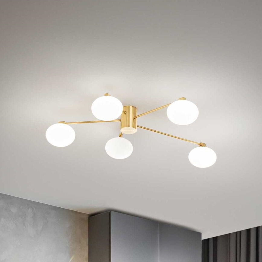 Ideal Lux - Plafonnier LED HERMES 5xG9/3W/230V d. 90 cm doré