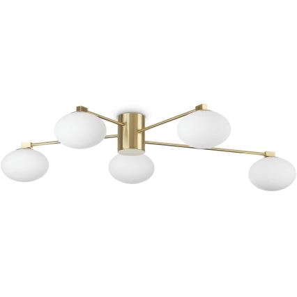 Ideal Lux - Plafonnier LED HERMES 5xG9/3W/230V d. 90 cm doré