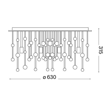 Ideal Lux - Plafonnier LED NEVE 12xG9/3W/230V Ø 63 cm chrome brillant