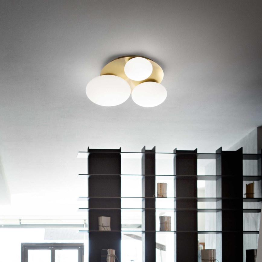 Ideal Lux - Plafonnier LED NINFEA 3xGX53/9W/230V doré