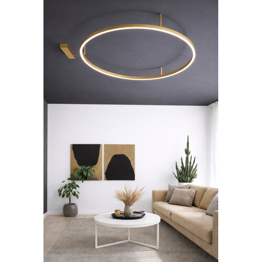 Ideal Lux - Plafonnier LED ORACLE SLIM LED/29W/230V 3000K (blanc chaud) IRC 90 Ø 50 cm finition dorée