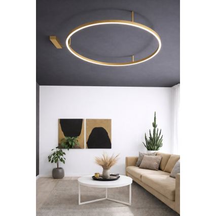 Ideal Lux - Plafonnier LED ORACLE SLIM LED/37W/230V 3000K CRI 90 Ø 70 cm doré
