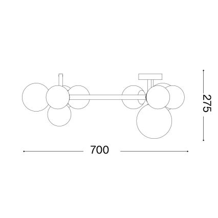 Ideal Lux - Plafonnier LED PERLAGE 10xG9/3W/230V d. 70 cm doré/blanc